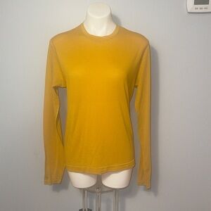 Rhône men’s long sleeve wool-blend performance t-shirts. Medium. Yellow